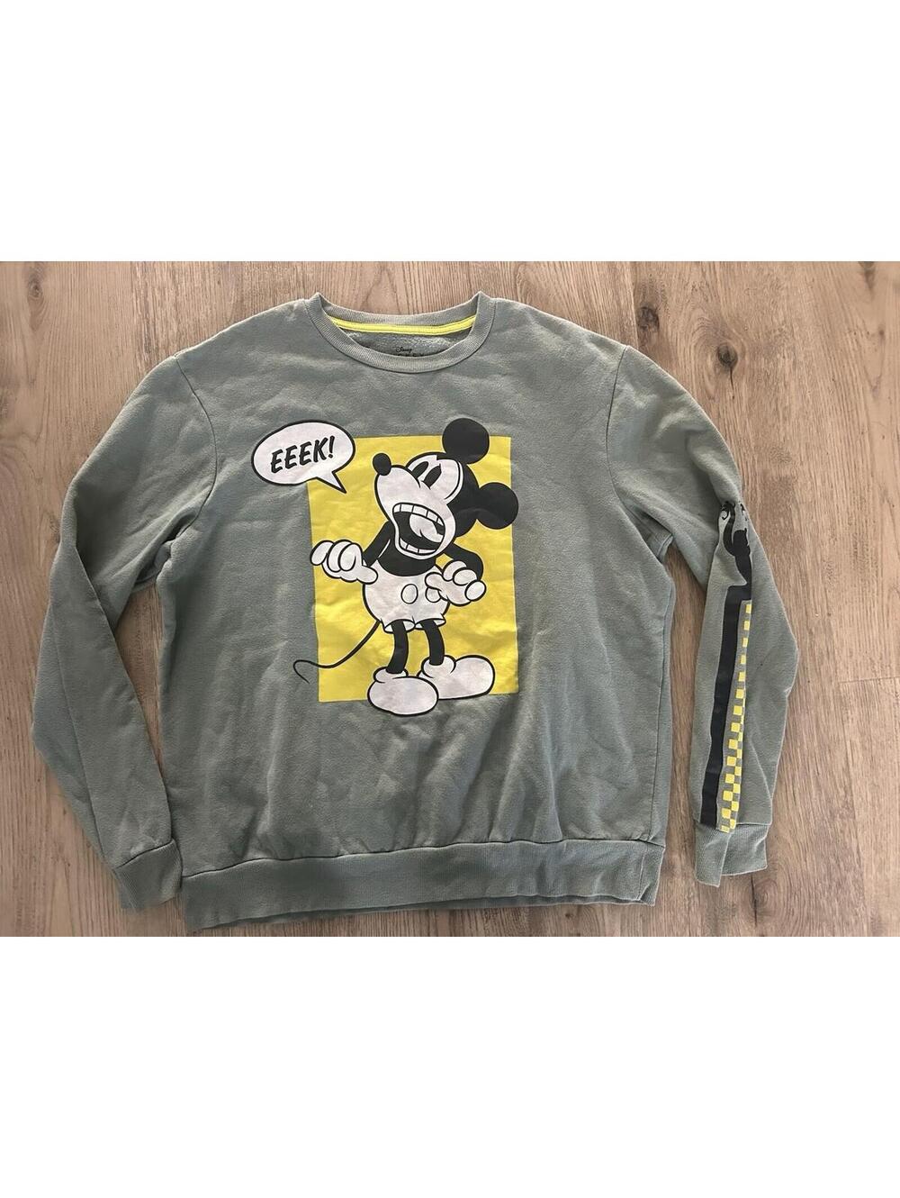 Disneys Mickey Mouse EEEK! Sweatshirt  Mens Large Green Crewneck  Graphic